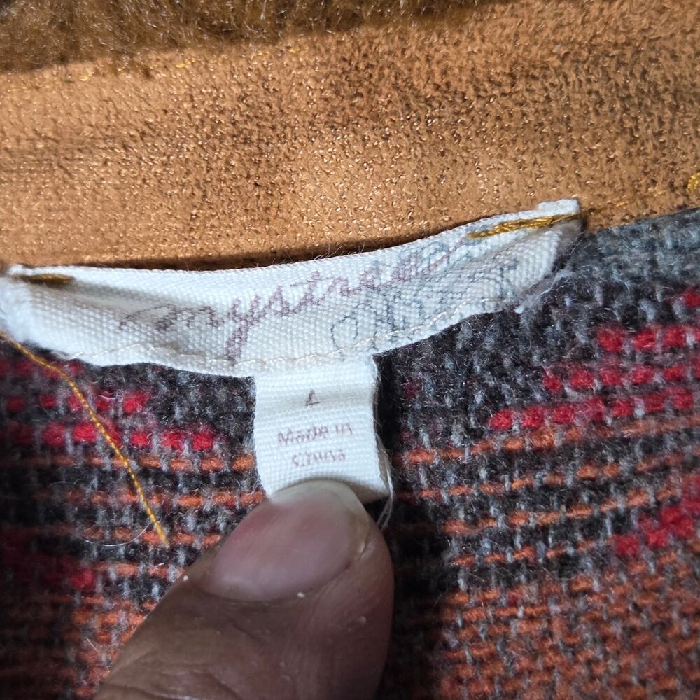 Mystree Women's Southwestern Aztec Sherpa Collar Shacket — Size L